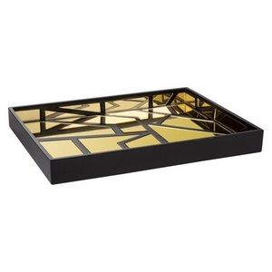 BLACK AND GOLD MIRRORED NATE BERKUS TRAY